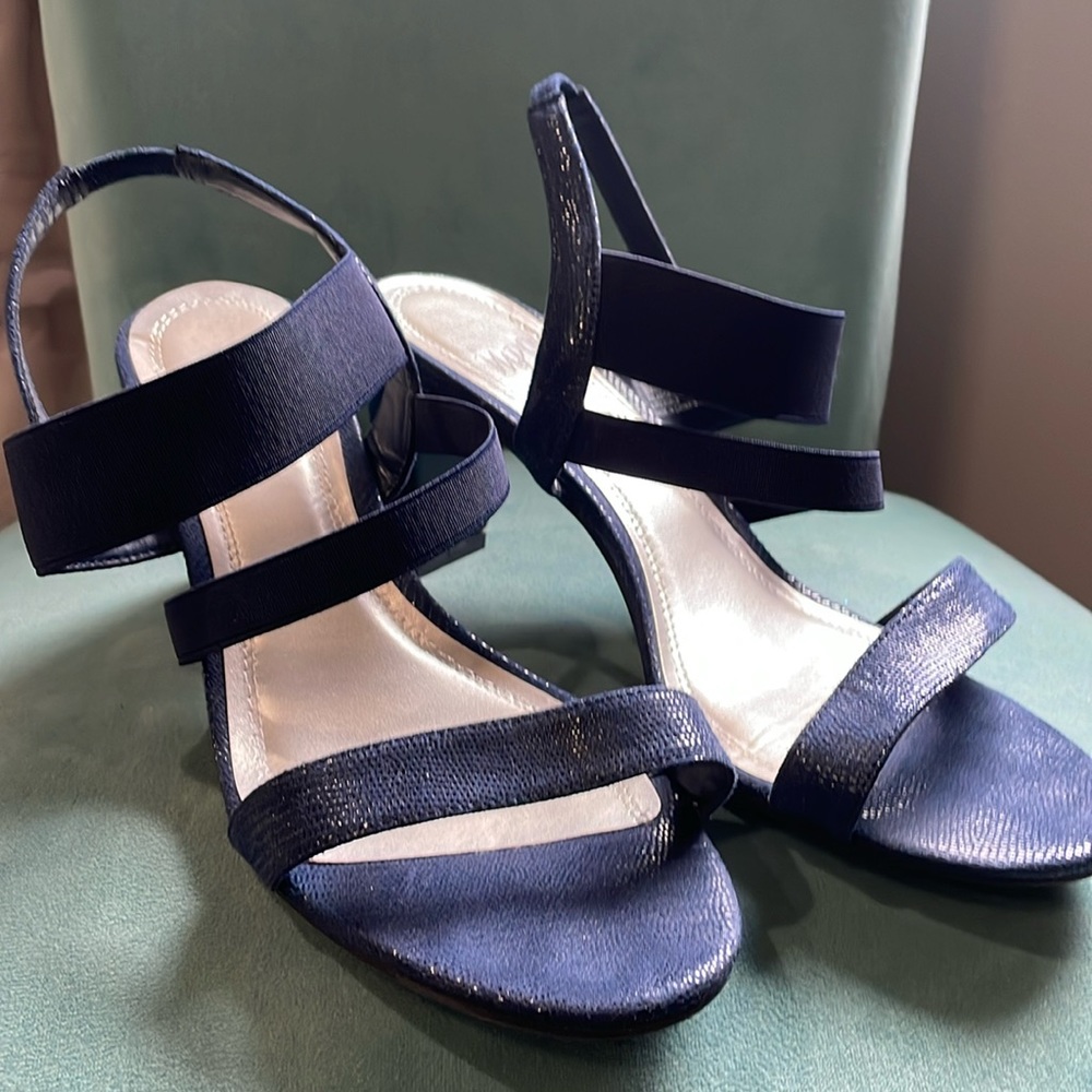 Navy blue sandal heels